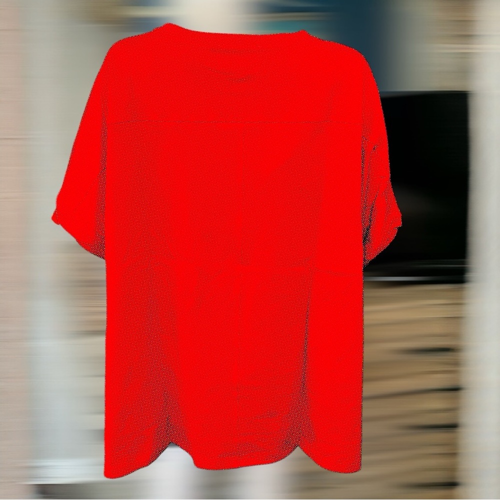 FANTASTIC FAWN Red USA Stars & Stripes Women's oversized Top S M L - Picture 6 of 8